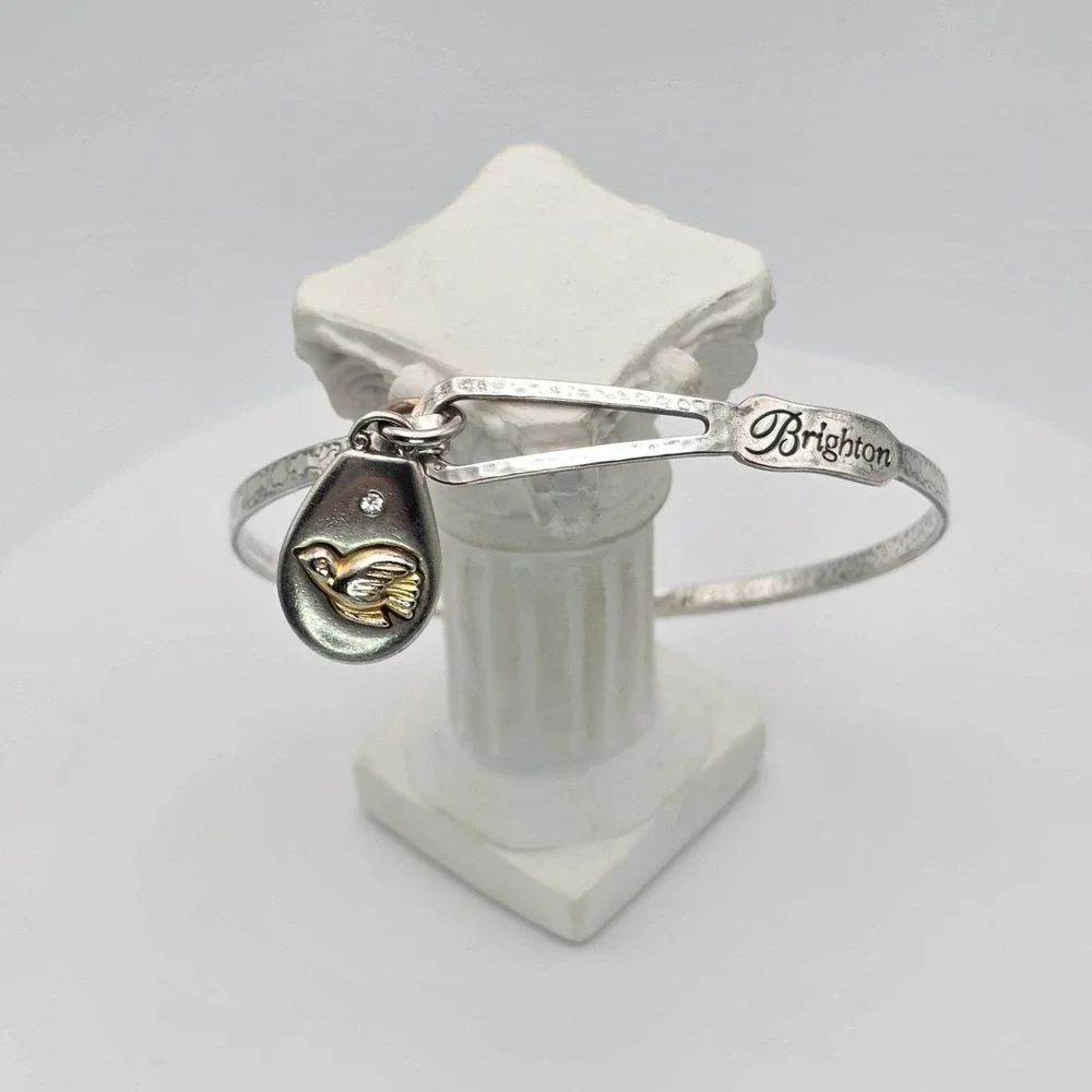 BRIGHTON Art & Soul Collection Bracelet 'Peace‎ on Earth' Gold & Silver Plate 8